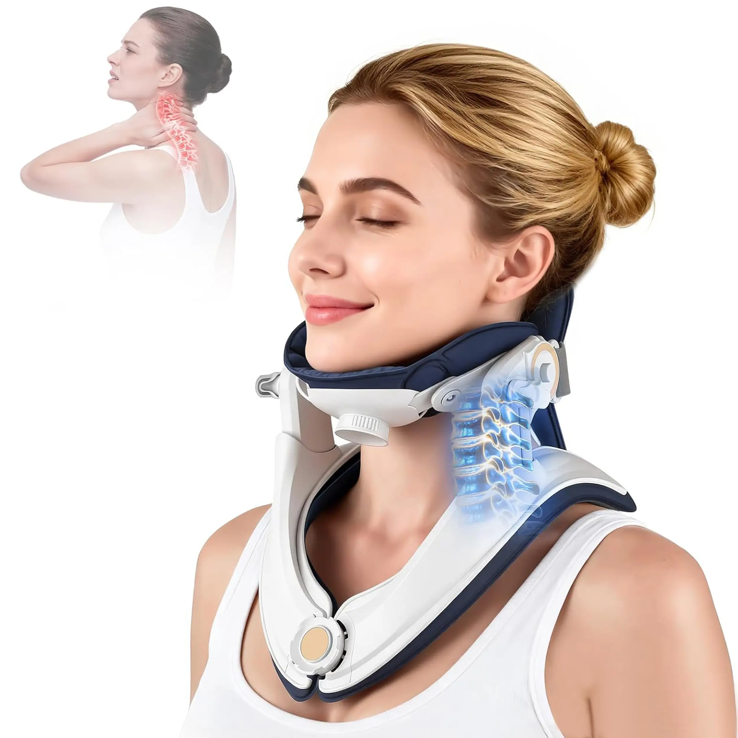 Neck Stretcher Cervical Traction Device - Adjustable Lightweight Neck Support Brace for Cervical Spine Decompression,Pain Relief Neck Decompression Tension Relief, FSA Eligible HSA Eligible