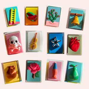 Loteria Single Card Clicker Fidget Keychain - Stress Relief Fidgeting Clicker Keychains Inspired by Loteria