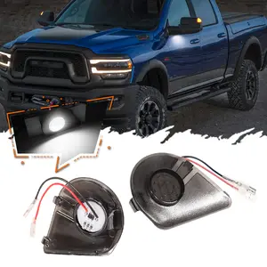 2pcs White Ice Blue LED Under Side Mirror Puddle Lights For Dodge RAM 1500 Classic 2500 3500 4500 5500,Replace OEM # 68302825AA 68302824AA