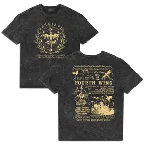 Basgiath War College 2 Sided Wash Tee, Violet Sorrengail Fantasy Book Tee, Fourth Wing Shirt, Fourth Wing, The Empyrean Series, Unisex Premium Washed Cotton Shirt, Crewneck Tee