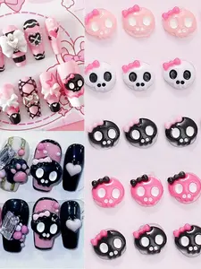 20pcs Halloween Nail Charms 3D Skull Cartoon Nail Art Rhinestones Mixed Style Y2K Acrylic Nails Decoration Accessories DIY Manicure Supplies Tool