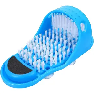 Foot Scrubber Shower Slippers – Exfoliating Foot Cleaner & Massager Brush for Bathroom Spa, Hands-Free Feet Washer for Men & Women