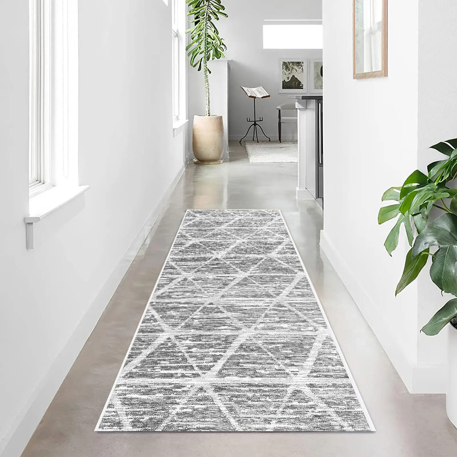 Modern Abstract Area Rug, 1 Count Long Narrow Shape Non-slip Soft Floor Mat, Valentine's Day Rugs for Home Hallways Kitchen Living Room, Bedroom Decor