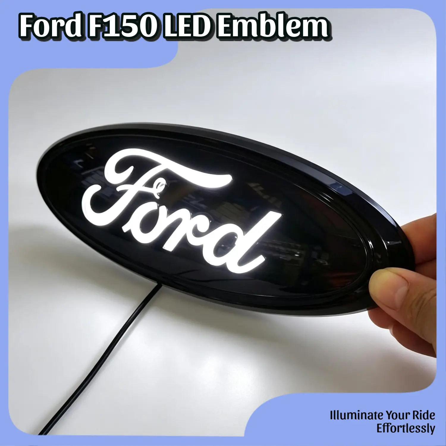 Ford F150 LED Light Up Emblem | Plug & Play Grill Badge for Raptor, Explorer, Edge/Glow Up Your Ride: Ford LED Front Grill Emblem - Easy Install & Fits Most Trucks/SUVs