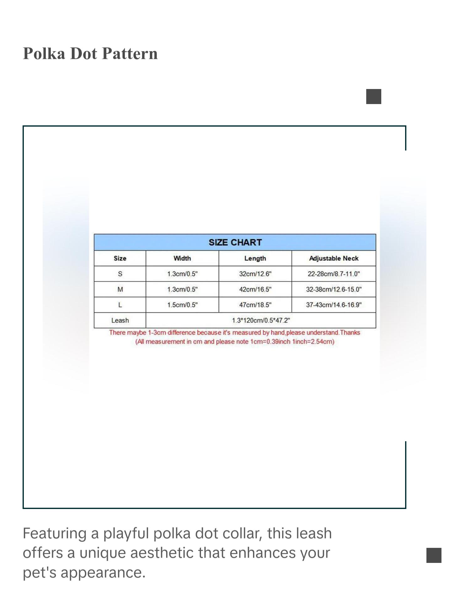 Polka Dot Collar Bandana Soft Leather Dog Leash