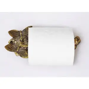 Brass Butterfly Roll Holder - Antique Brass