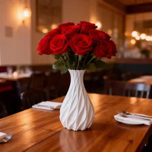 New Valentine's Day Rose Art Abstract Love Vase, Decorative Flower Vase, Twisted Vintage Floral Decor, Nordic Simple Style, 3D Print Luxurious Ornament, Flower Arrangement Vase