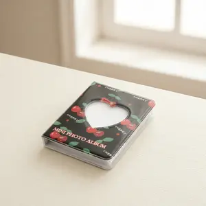 Kpop Photo Album 40 Pockets 4 Inch Card Binder with Elastic Band Closure Cute Cartoon Design Trading Card Storage Case