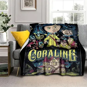 Coraline Blanket Animated Movie Flannel Blanket Suitable For Sofa Beds Living Rooms Suitable For Children And Adults Birthday Gifts Home Decoration