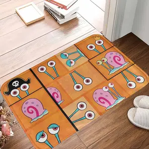 Cartoon Snail Themed Floor Mat， Colorful Abstract Snail Pattern Design， Soft Non Slip Washable Decorative Rug， Perfect for Living Room， Bedroom， Bathroom， Entryway， Dorm， Office， Holiday Gift， and Home Decor Use