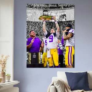 Joe Burrow LSU National Championship Poster, Heisman Trophy Artwork