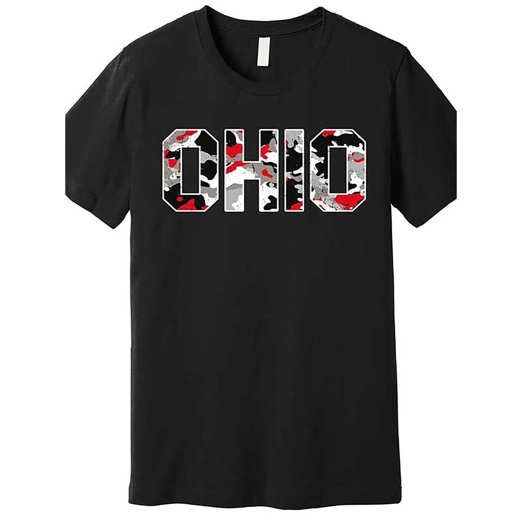 Ohio State Camo Premium funny Men'S Short Sleeve Graphic 100% Cotton T-Shirt - Versatile for Casual, Sports, Festive, All-Season Wear