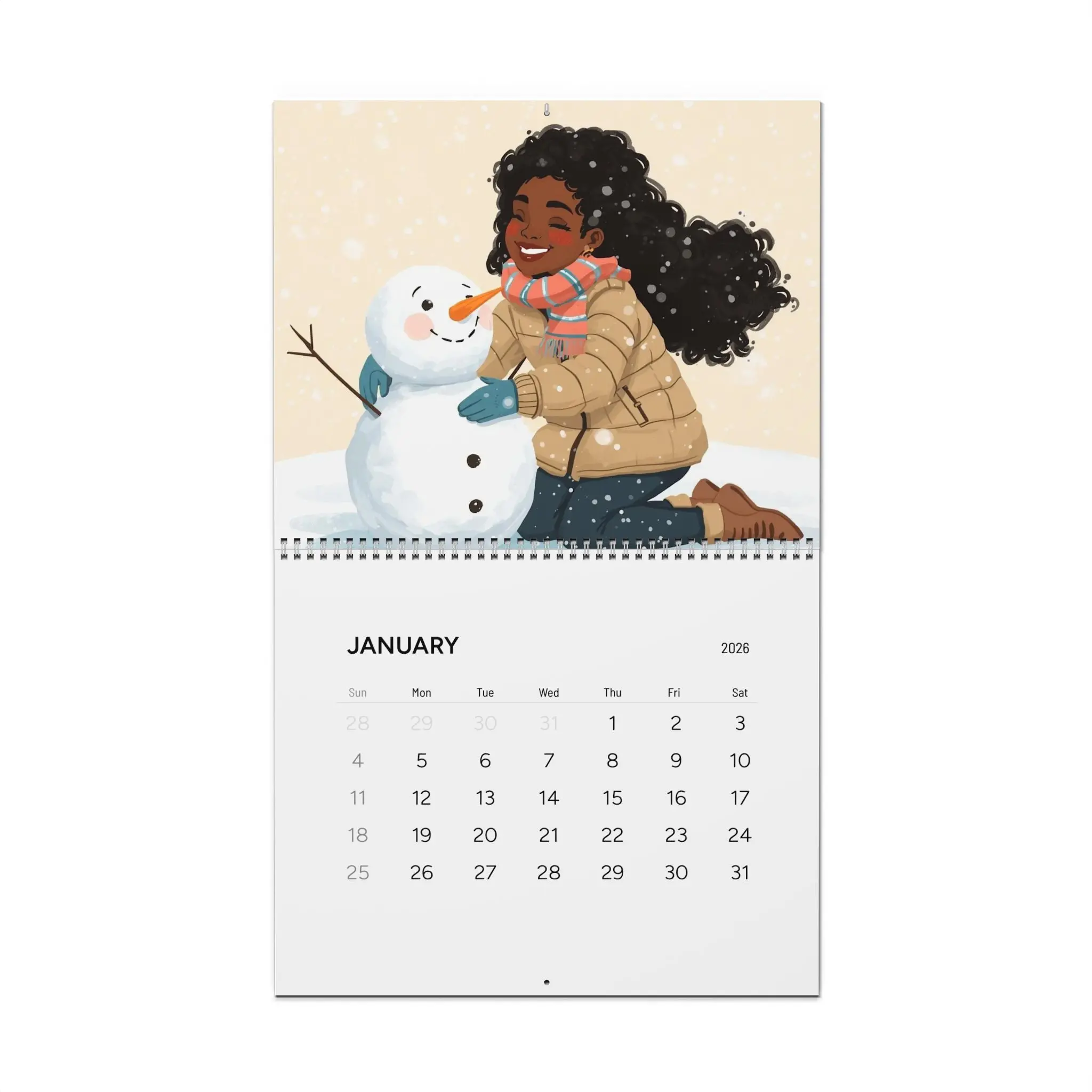2026 Illustrated Wall Calendar — Diverse Seasons Art (12-Month)