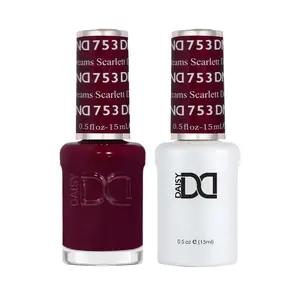 DAISY DND Gel Polish & Nail Polish Set - Scarlett Dreams #753, 0.5oz Each - Manicure & Nail Care Essential for At-Home Gel Use
