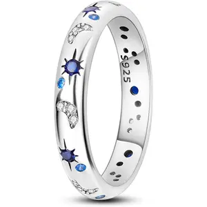925 Sterling Silver Ring for Women,Eternity Gorgeous Rings Stackable Rings for Women as Gifts Ring Size 4-10
