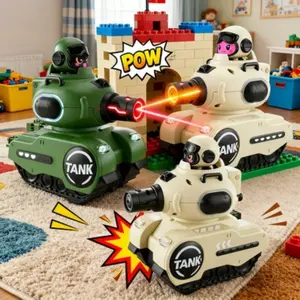 Remote Control Tank War Car Set, 6-10 Years Old Boys Girls, Simulation Shooting, Strong Interactive Competition, Home Family Fun Gift Box, RC Tank