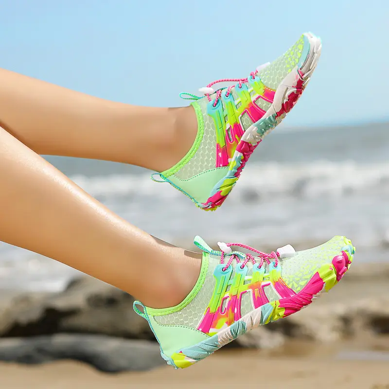 Women's wading shoes outdoor sports creek shoes flat five-finger beach swimming diving shoes gym yoga men's and women's shoes large size asaasxc