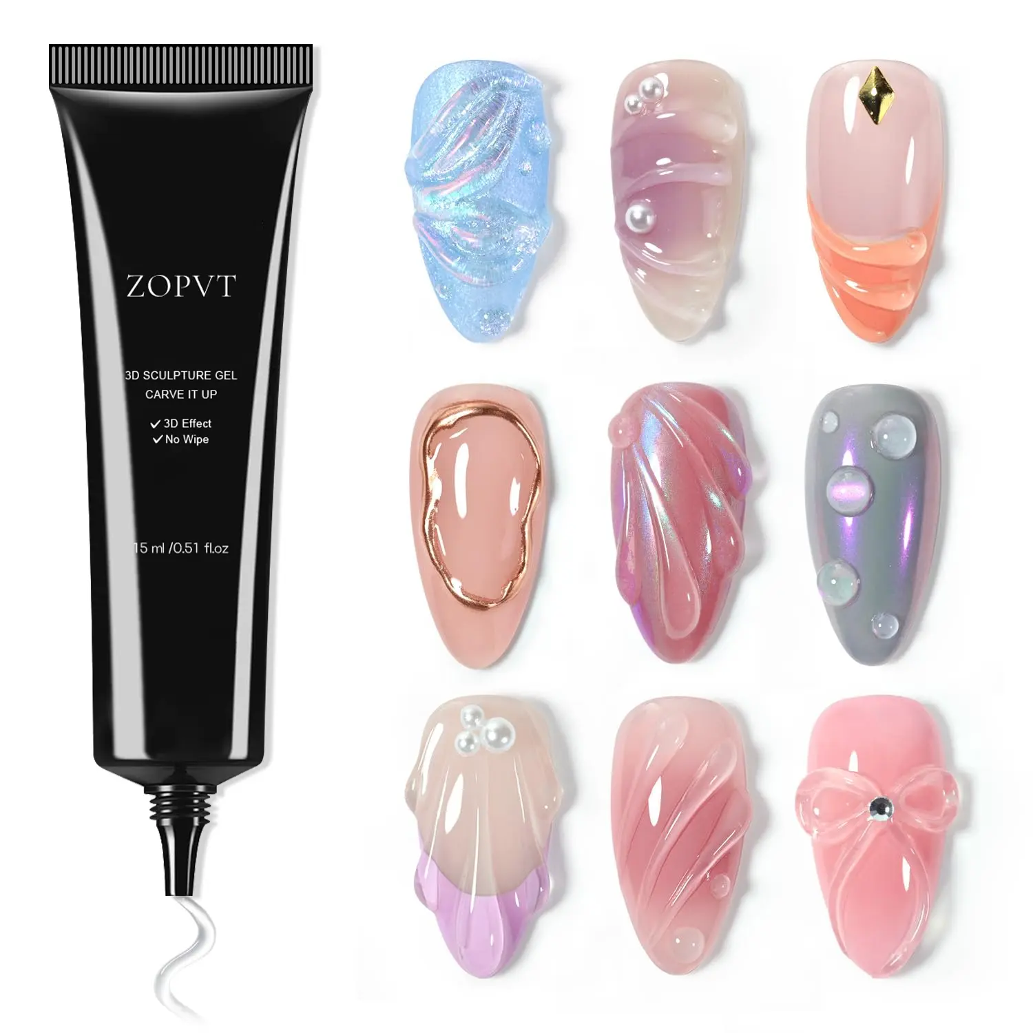 3D Gel Manicure Nail Art Shaping Gel, Gel Polish, Manicure Gels, Perfect for DIY Autumn Winter Designs, Ideal for Painting and Halloween Decorations