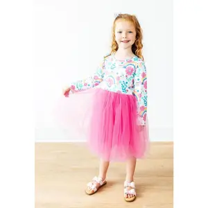 Rainbow Sparkle L/S Tutu Dress