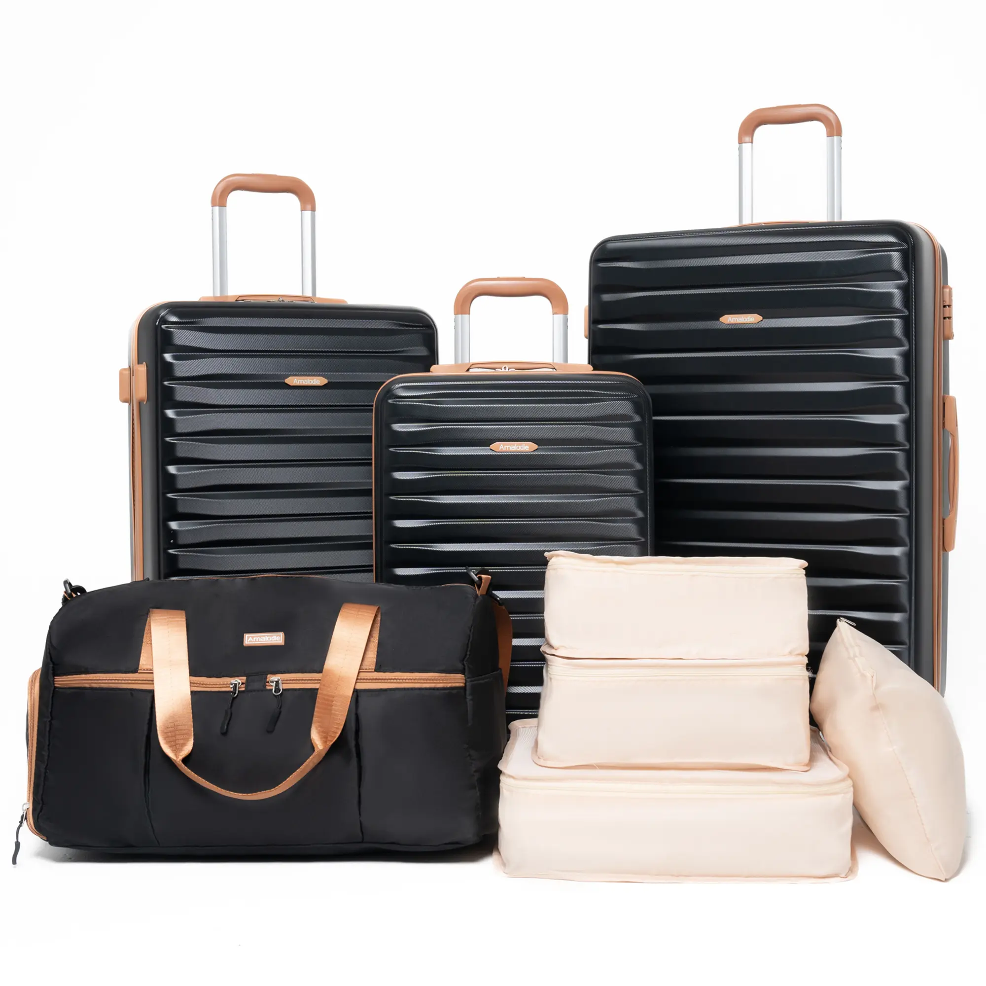8-Piece Travel Set, Size 20/24/28 Inches, Lightweight ABS Anti Collision, Smooth Universal Wheel Push And Pull Effortless, TSA Lock, Including Fitness Bag, Multi Specification Storage Bag Partition Storage, Home Vacation Travel Luggage