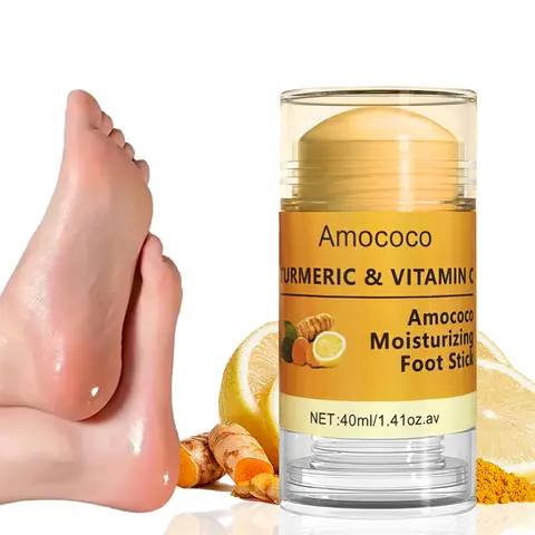 AMOCOCO Turmeric & Vitamin C Heel & Hand Stick - 40ml, 24 Months Shelf Life, Alcohol-Free, Daily Hydrate Hand Cream for Dry Cracked Skin, Elbow Care