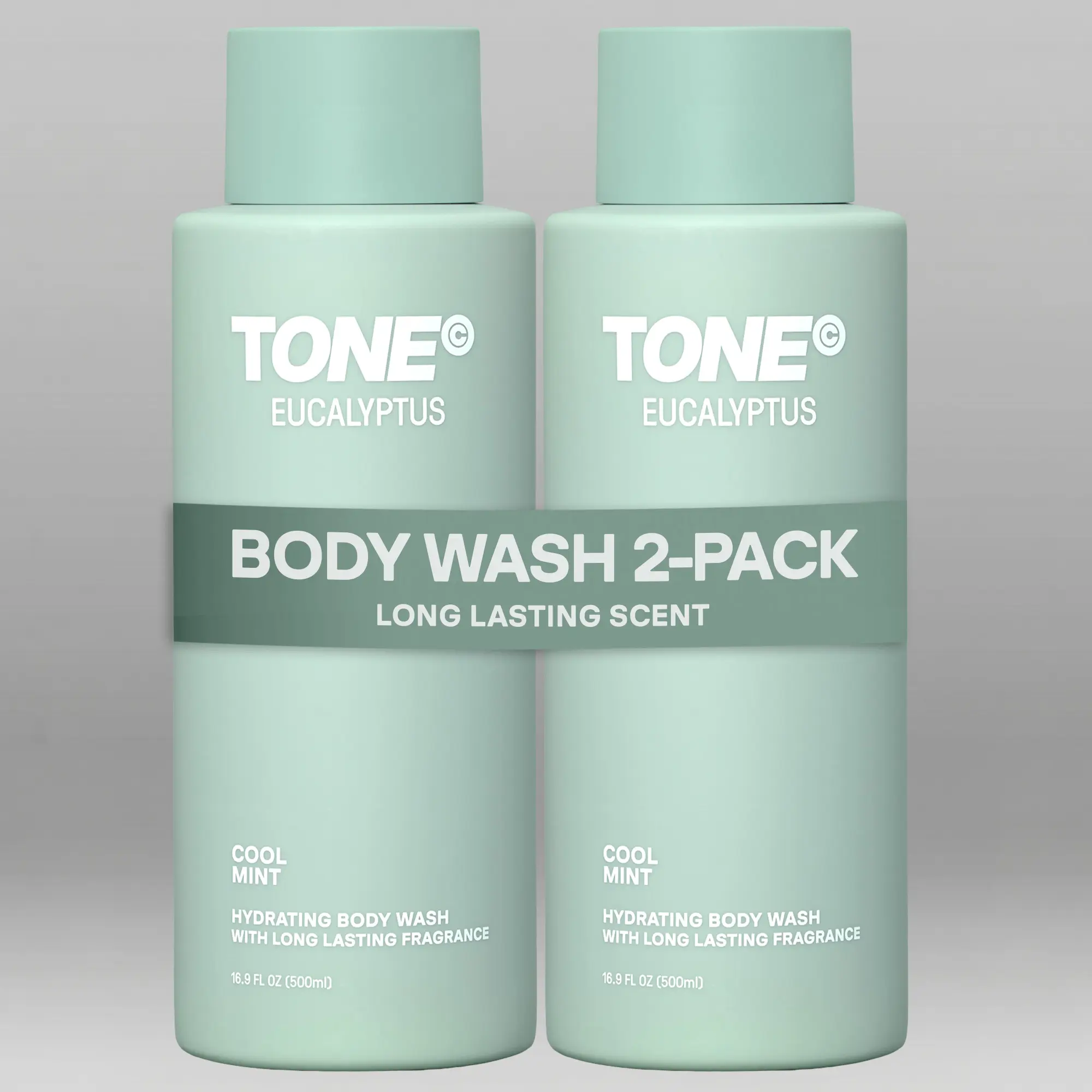 TONE Hydrating Body Wash, Eucalyptus, Long-Lasting Fragrance, Coconut-Derived Cleansers, Moisturizing, Paraben-Free, Dermatologist-Tested, 16.9 fl oz 2-Pack