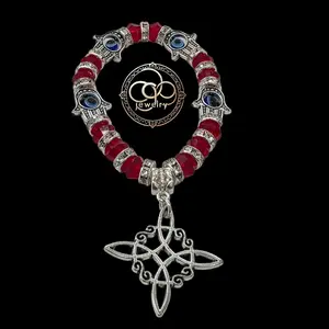 Red witch knot Hamsa bracelet
