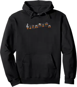 Music Note Pumpkin Fall Music Teacher Halloween Costume Pullover Hoodie - 82B0DH8BMH9H