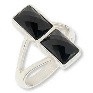 Mine Finds by Jay King Sterling Silver Black Chalcedony Rectangular Ring