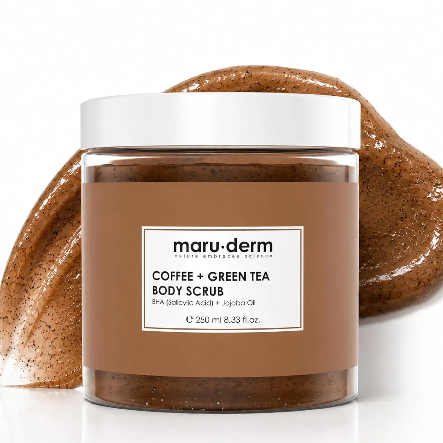 Maruderm Coffee & Green Tea Body Scrub - Exfoliating Body Scrub for Smooth, Soft Skin with Salicylic Acid & Shea Butter - Helps Remove Dead Skin, Cleanse Pores & Improve Skin Glow - 250ml