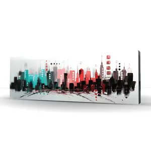 Begin Home Decor C1RC2060NCX6A8 20 x 60 in. Cityscape with Rose Gold Colors - Contemporary Shapes Canvas