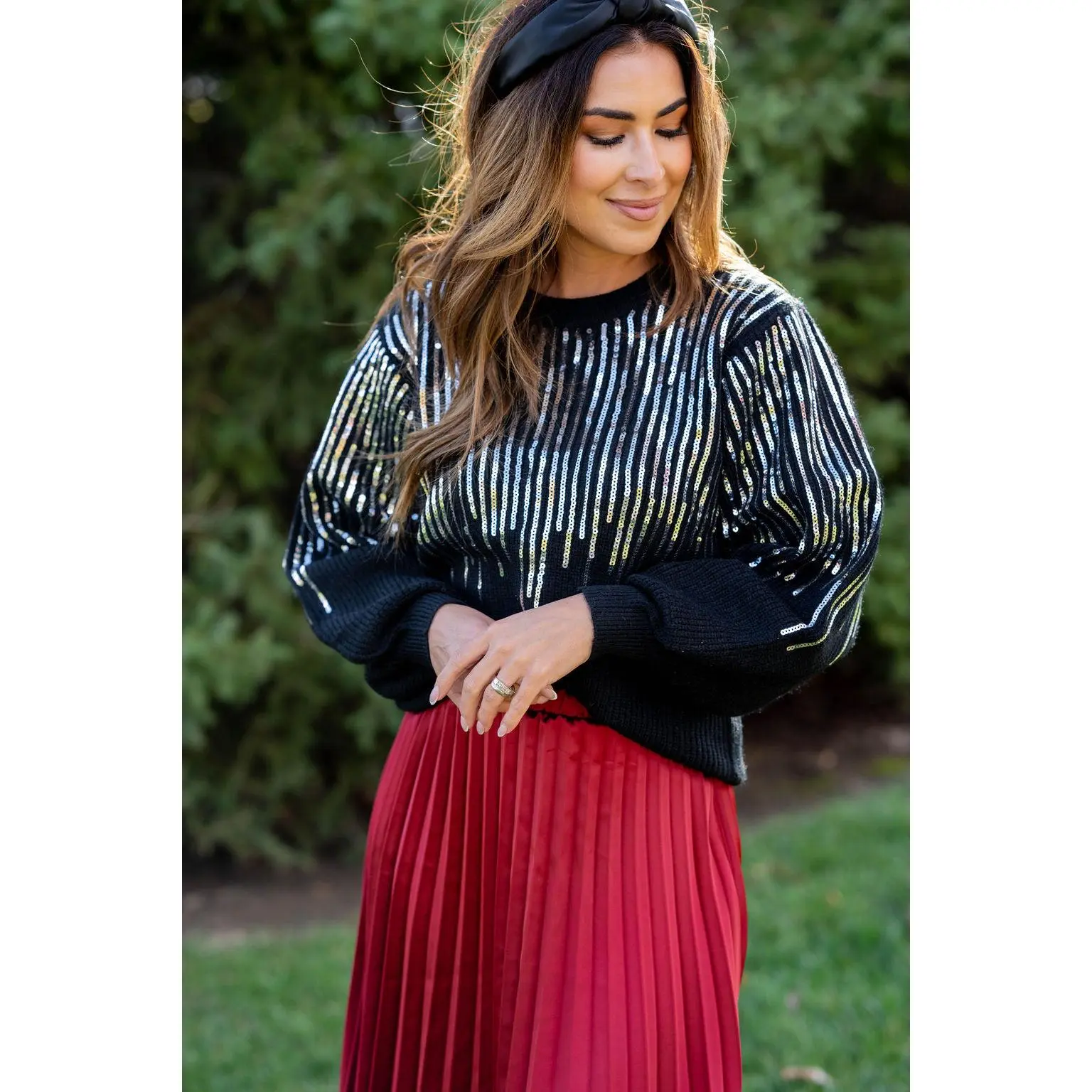 Cascading Sequins Sweater