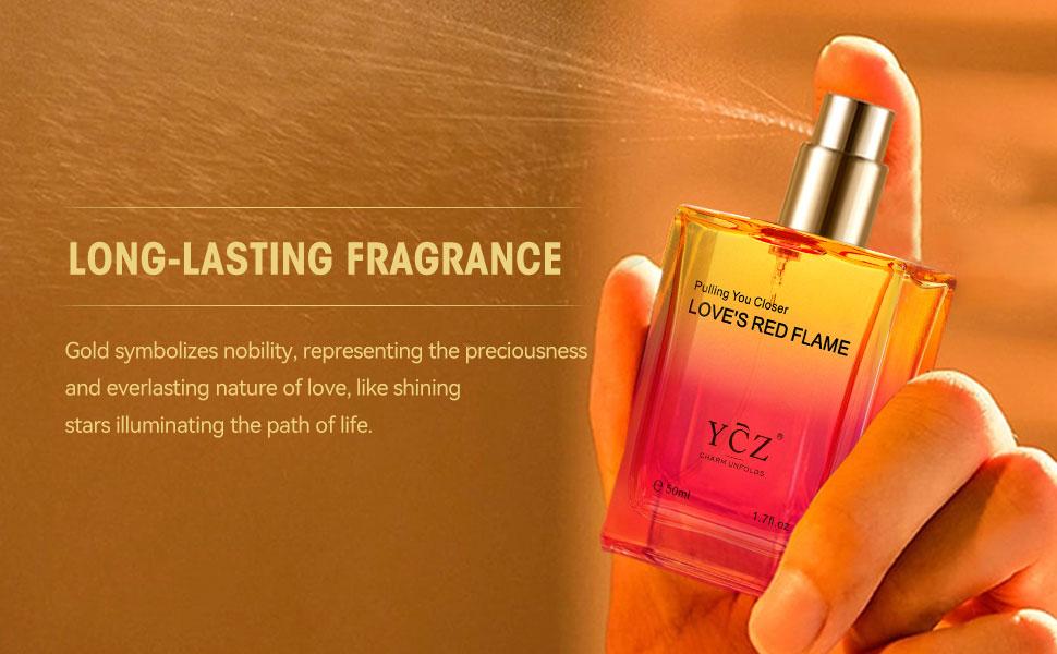 YCZ Love's Red Flame Eau de Parfum 1.7 fl oz | Warm Spicy Woody Fragrance, Warm, Alluring & Irresistibly Attractive, Long-Lasting for Dates and Evening Social Occasions, Inspired by the Spark That Draws Two People Closer