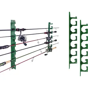 Horizontal Fishing Rod Holder for Garage Wall or Ceiling Mounted Fishing Pole Holder Holds 6 Rods or Combos, Fishing Rod Rack for Wall, Fishing Rod Storage Organizer