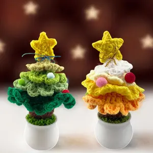 Crochet Potted Christmas Tree: Knitted Holiday Decor for Home, Office, Classroom & Gifting