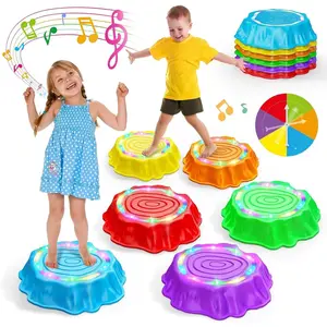 Stepping Stones for Kids, 6pcs Light up & Music Non-Slip Stepping Stones, Sensory Toy for Toddler Balance & Coordination Skills, Indoor & Outdoor Toys, Toys for Toddlers Ages 3-5