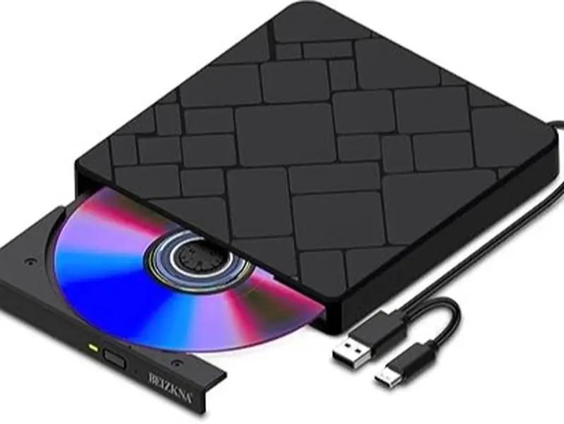 Tiktok 2026 New External CD DVD Drive for Laptop USB 3.0 & Type-C Portable CD DVD Player for CD ROM +/-RW Burner Reader Writer Optical Disc Drive for Laptop Desktop PC Windows 11/10 Linux Mac OS Apple MacBook Pro Gifts for Couples Mother's Day Gifts fathe