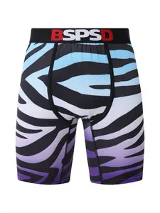 1Pcs Men's Zebra Print Boxers Briefs Breathable Comfort Mans Underwear Sweat-Wicking Workout Underwear Swimwear Fashionable Outdoor Sports Boxershorts Underpanties