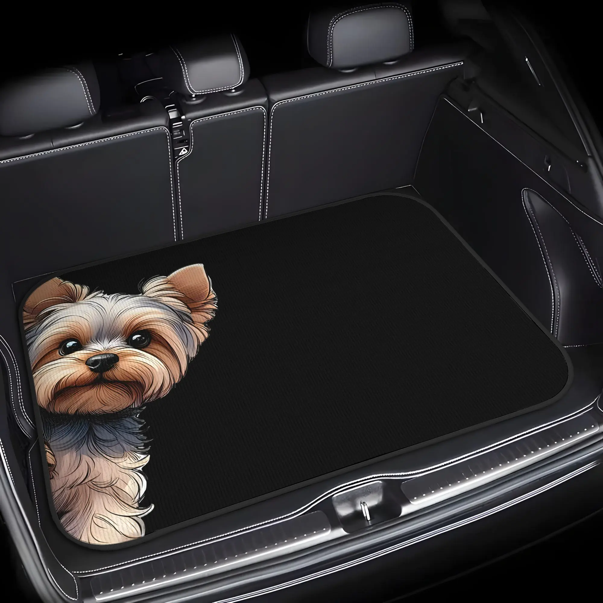 1pc Yorkshire Terrier Car Trunk Pet Mat - Universal Scratch-Resistant And Durable Cargo Liner for Pets Pad
