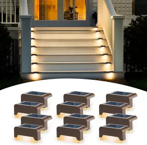 Solar Deck Lights Outdoor Waterproof Warm White for Railing Stairs Fence Post Yard Driveway Home Decor Garden Decor by China