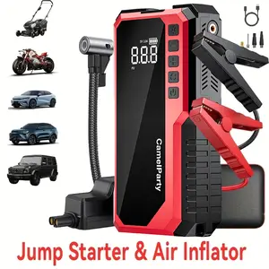 Car Battery Jump Starter, 5000A Peak Car Jump Starter Battery Pack, for Up to 6.0L Gasoline and 3.0L Diesel Engines, 12V Portable Jump Box with 3-Mode Flashlight, USB Ports and Jumper Cables