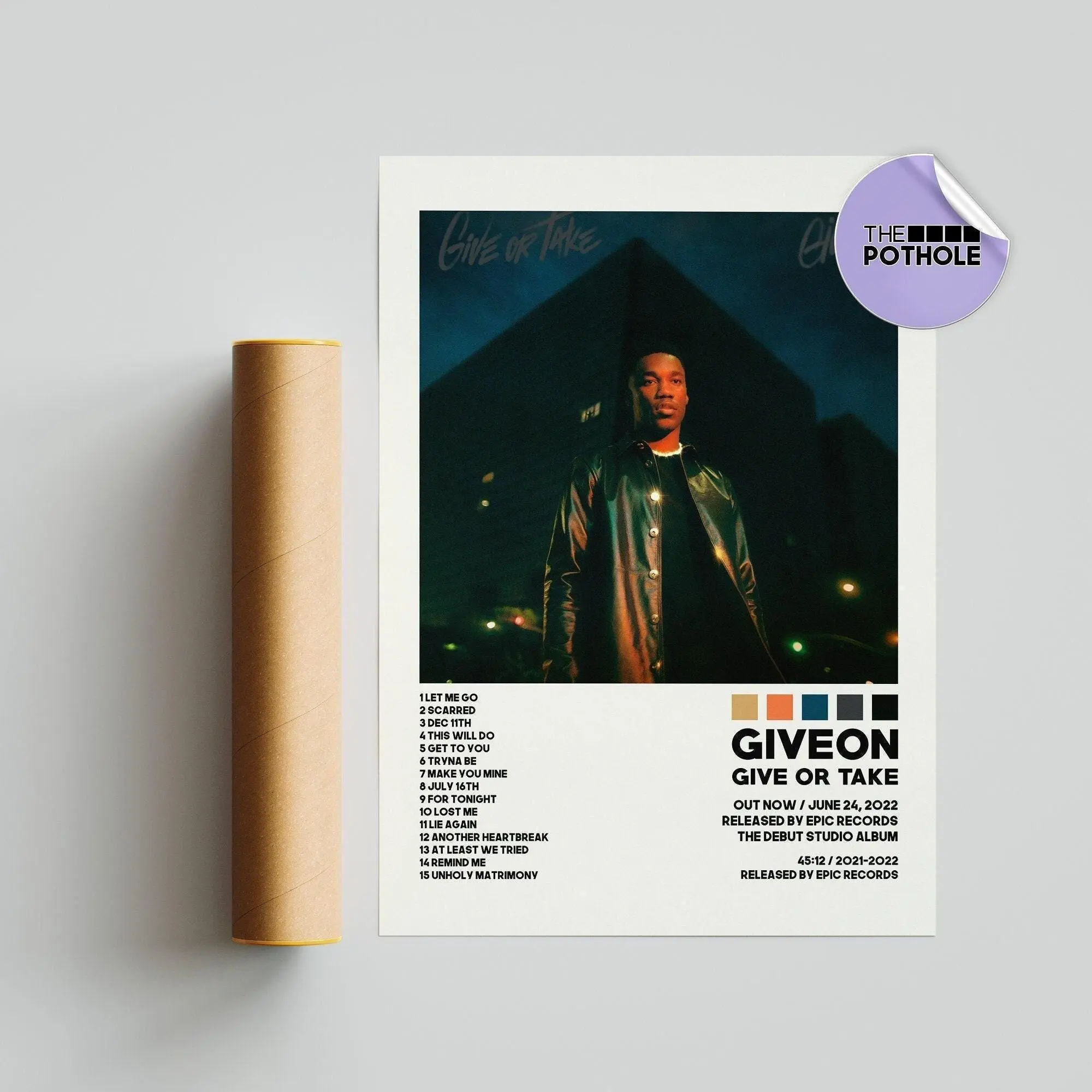 Giveon Posters / Give or Take Poster / Blonde Tracklist / Album Cover Poster Poster Print Wall Art, Unframed