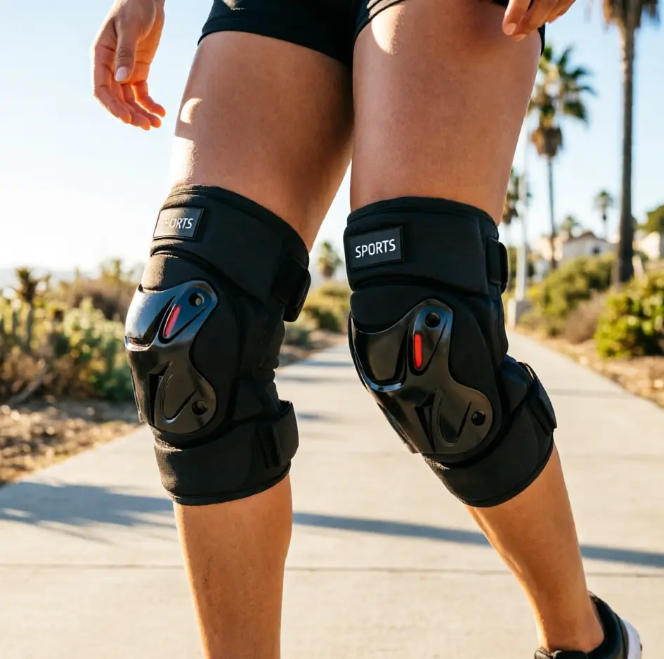 Motorcycle & Electric Vehicle Knee and Elbow Protective Pads - Anti-Fall Gear for Delivery Riding, Outdoor Sports