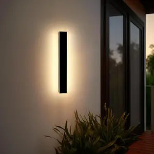 23.6inch Outdoor Wall Light Fixtures, 3000k Exterior Wall Sconces,  Invisible Outdoor Lights for Porch Modern Long LED Wall Light for House Courtyard Balcony Porch Patio Garage