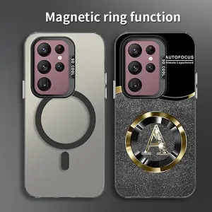 Suitable for [Galaxy S24 Ultra 5g] New high-end glitter letter magnetic IMD mobile phone case new business simple soft silicone with magnetic function mobile phone case affordable anti-fall anti-fingerprint 995