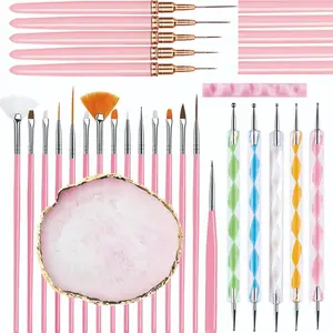 27 Pcs Nail Art Pen & Palette Set, Gel Brush Dotting Tools, DIY Nail Salon Tools for Nail Design and Detail Drawing