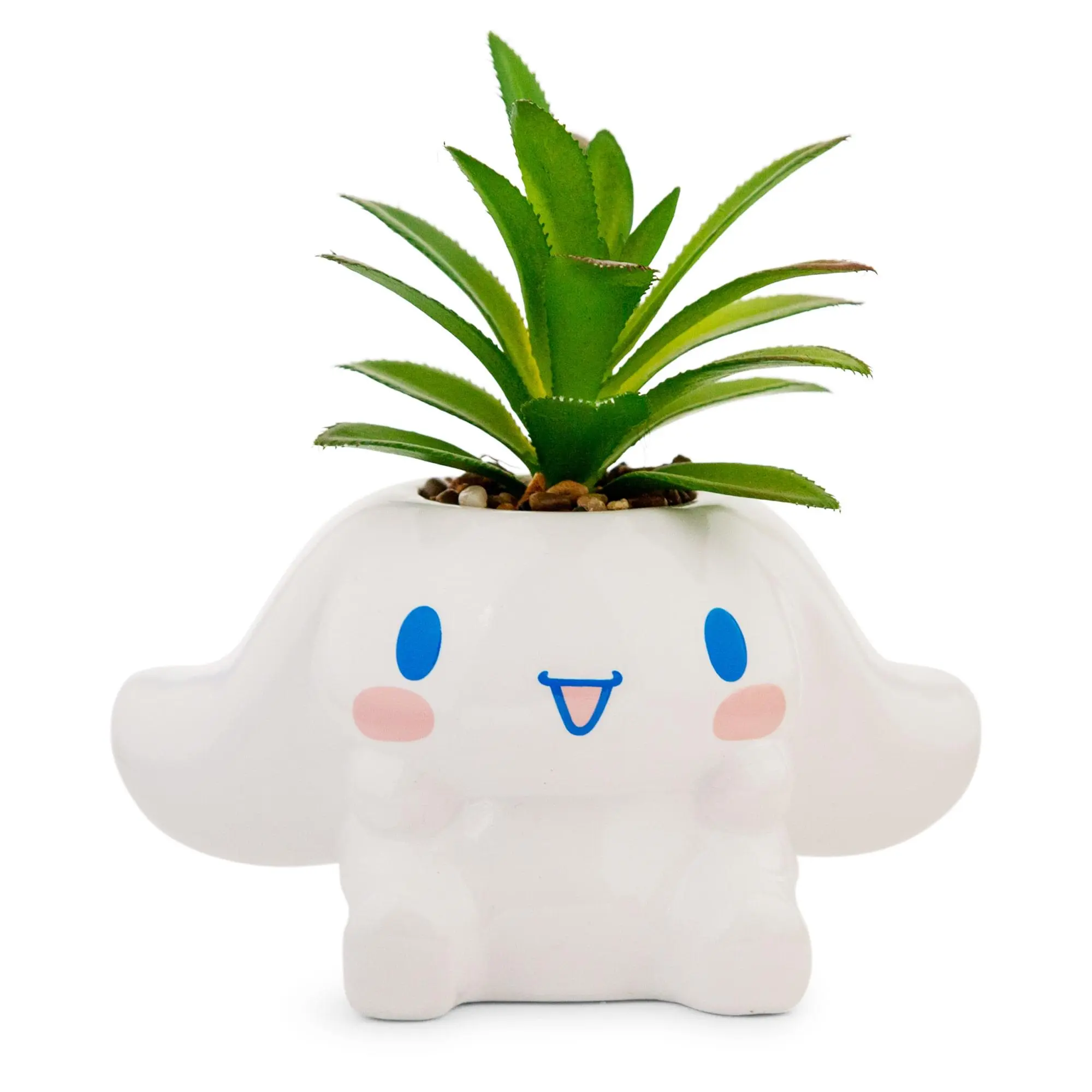 Sanrio Cinnamoroll 3-In Decorative Cartoonish Plant Holder, Fun 3-Inch Ceramic Mini Planter, Toynk Exclusive Housewares with Artificial Sunlight-Free Succulent, Home Decor, Office Decor