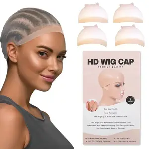 Gift- QTHAIR Skinlike HD Wig Cap-2PCS Invisible and Sheer Breathable Ultra-thin Stretchy Stocking Caps