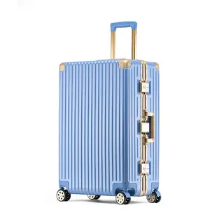 Strong and durable Aluminum Frame Trolley luggage No Zipper Design ,Explosion-proof luggage,20-29inch Travel luggage with TSA Lock Ultra-smooth silent universal wheels