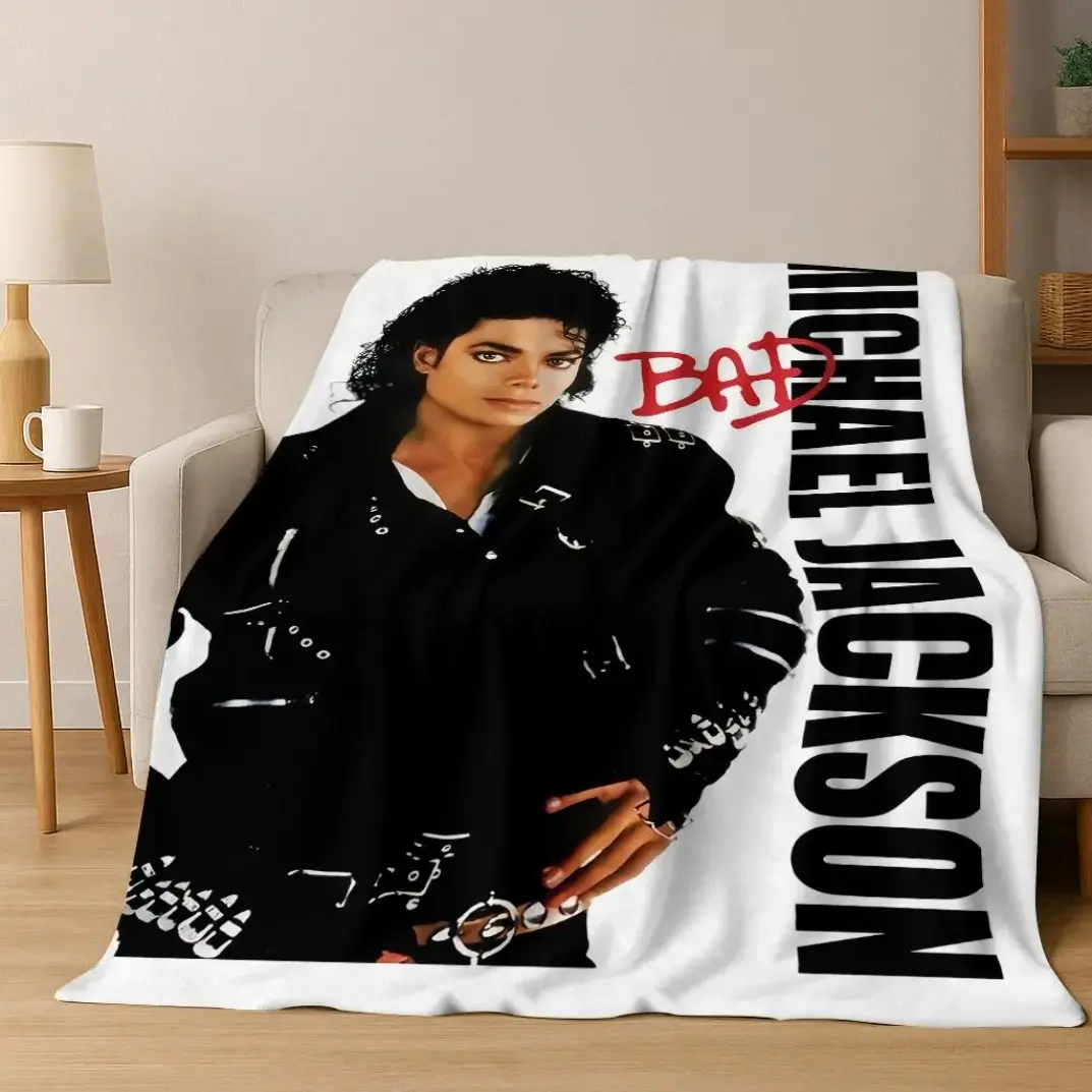 MJ Michael Jackson King of Pop Flannel Blanket Plush Soft Throw Blanket for Bed Couch Sofa, Bedding Set Bed Sheets Comforter Style, Music Art Blanket for Adults Kids Home Picnic Gift